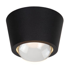 Plafonnier Rigon noir, verre