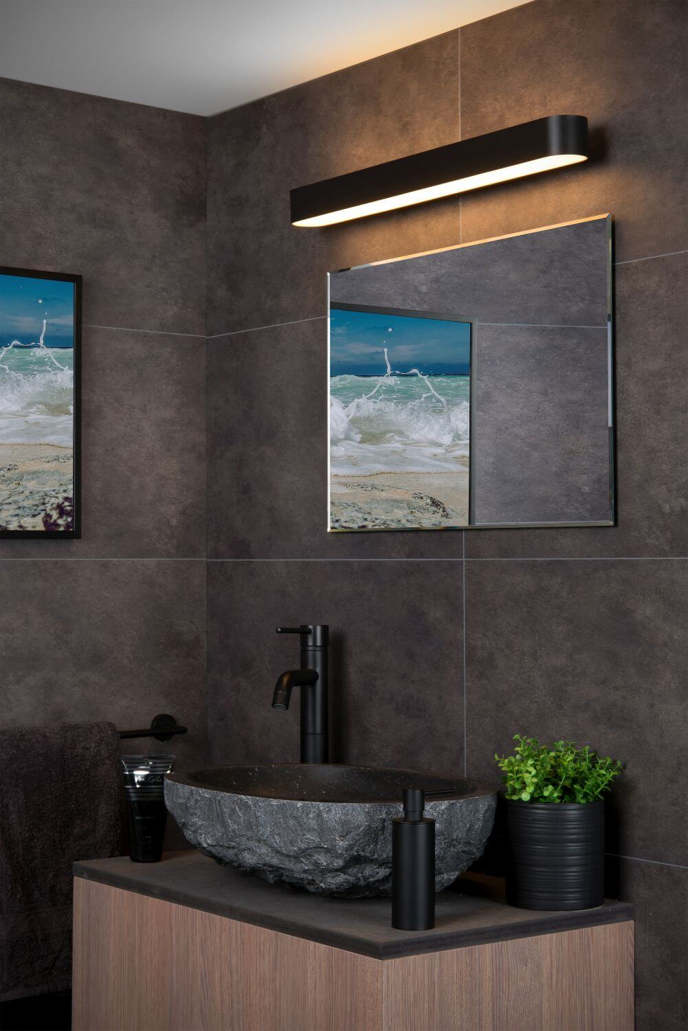 Applique murale Madelon noire et opale, verre