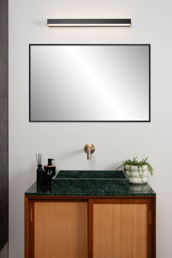 Applique murale Alexa noire et opale, L 60 cm