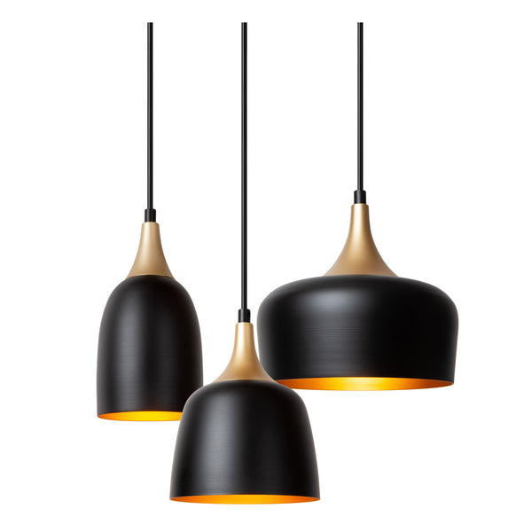Suspension Chayanne 3 lumières noire
