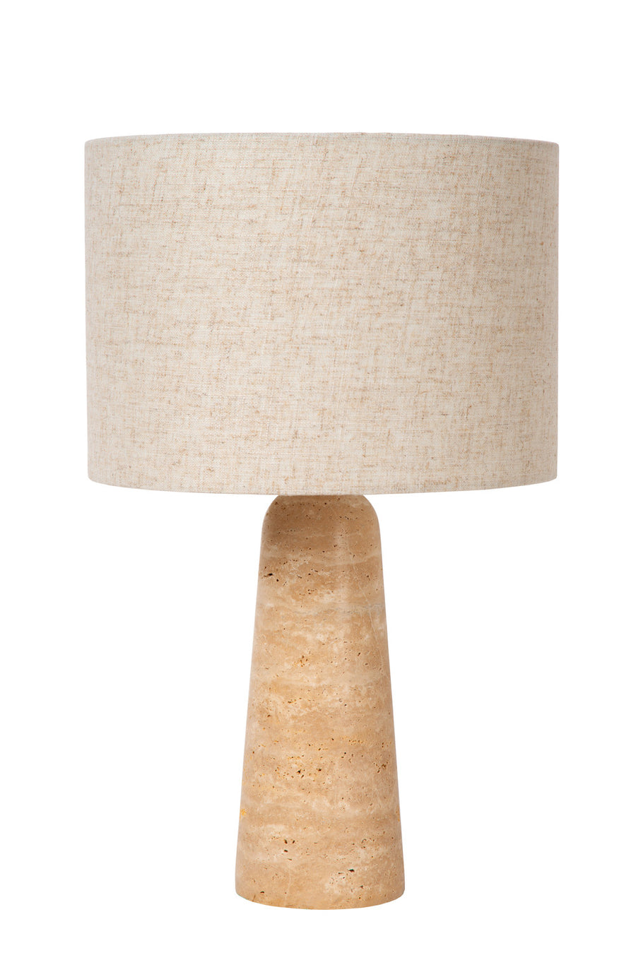 Second angle du produit sur fond blanc, montrant l'abat-jour beige et le pied conique