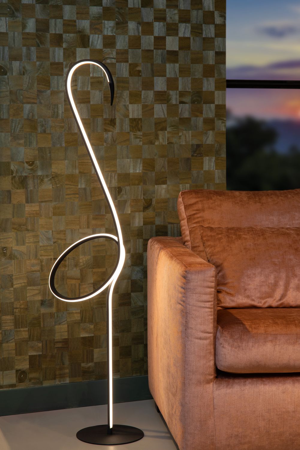 Lampadaire Flamingo noir
