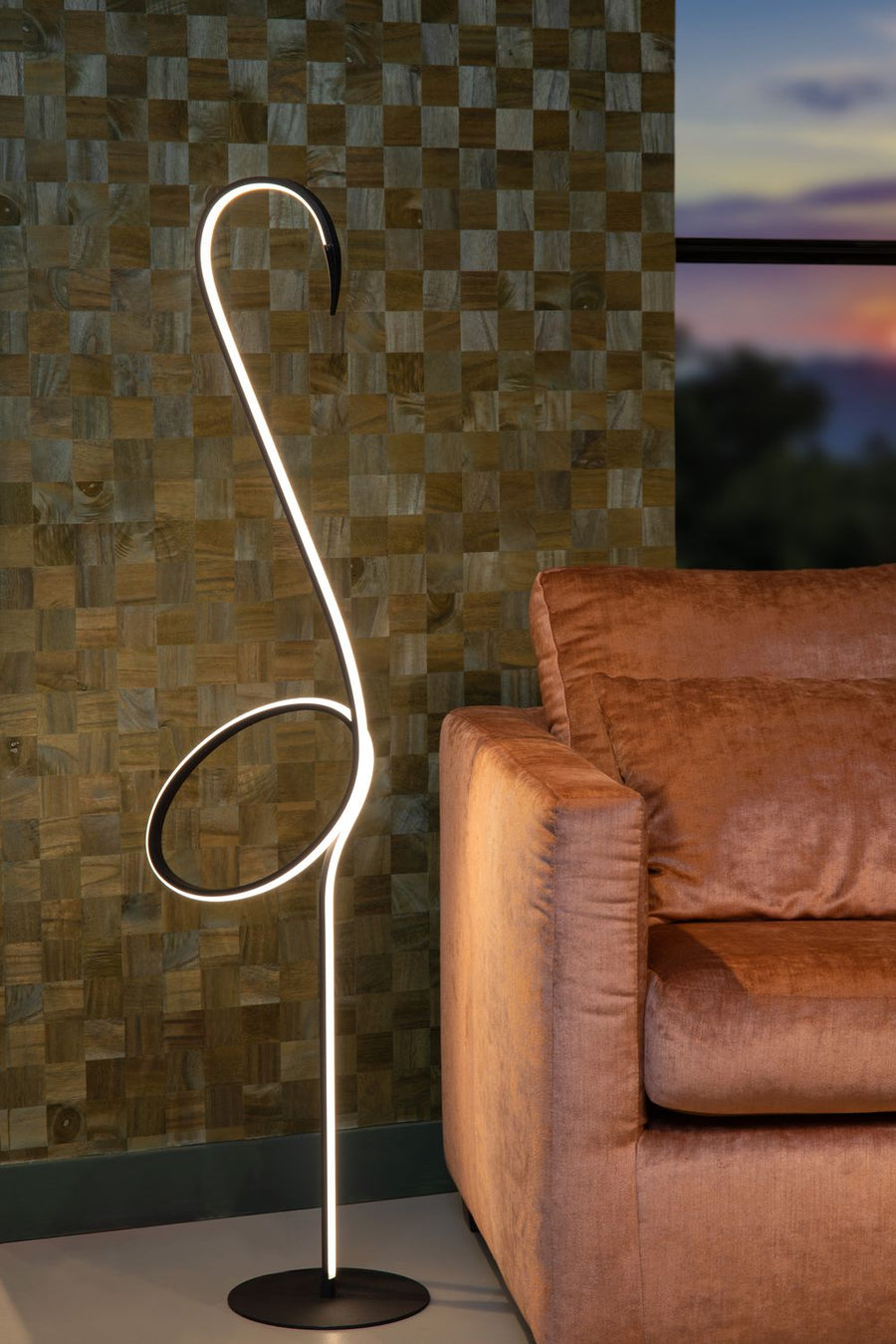 Lampadaire Flamingo noir