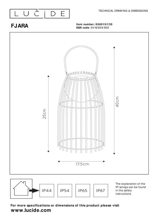 Lampe extérieure Fjara noire