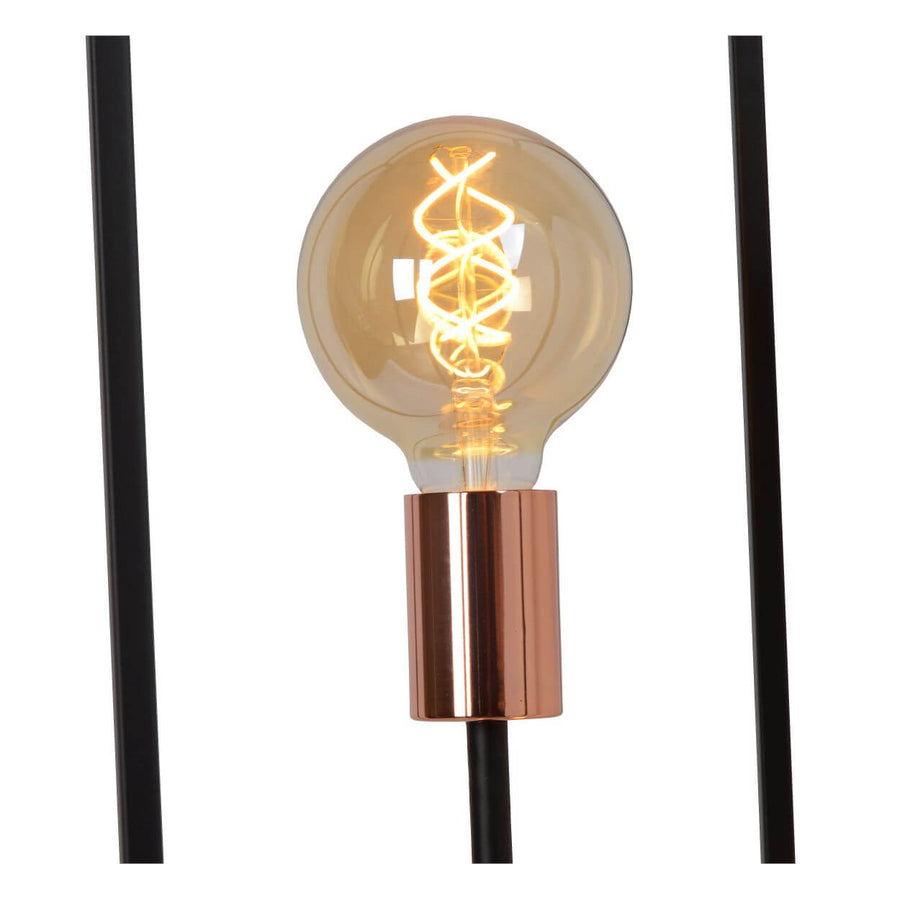 Lampadaire Arthur 3 lumières noir et cuivré