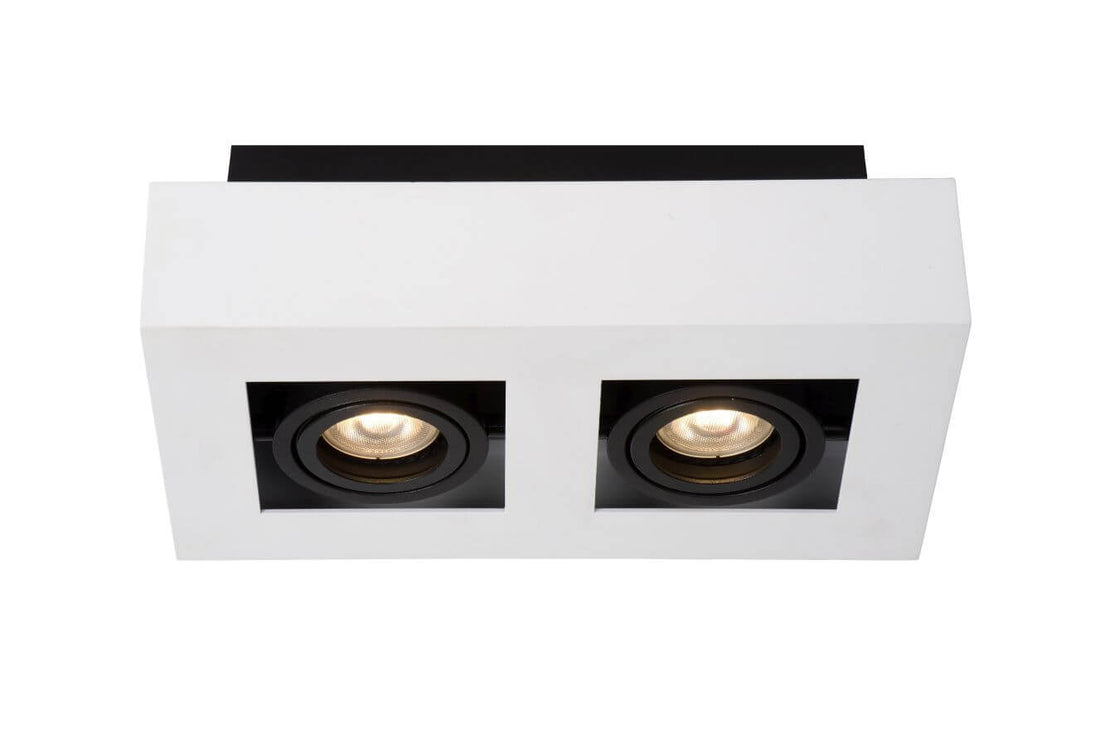 Plafonnier Xirax 2 lumières blanc et noir