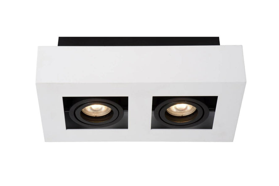 Plafonnier Xirax 2 lumières blanc et noir