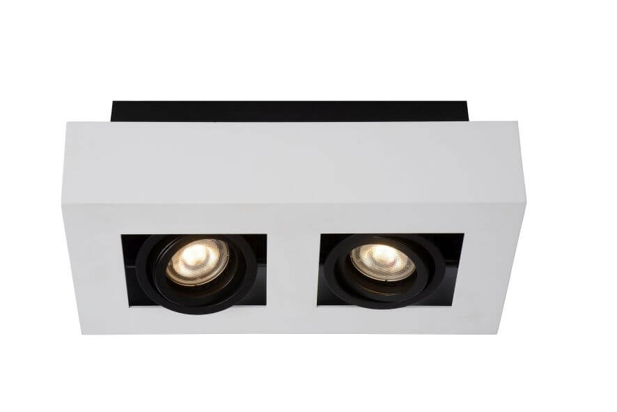 Plafonnier Xirax 2 lumières blanc et noir