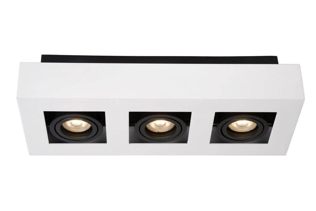 Plafonnier Xirax 3 lumières blanc et noir