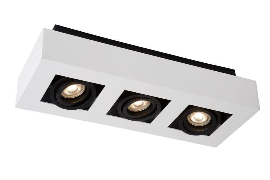 Plafonnier Xirax 3 lumières blanc et noir