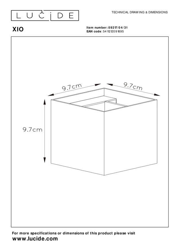 Applique murale XIO blanche, H 9,7 cm