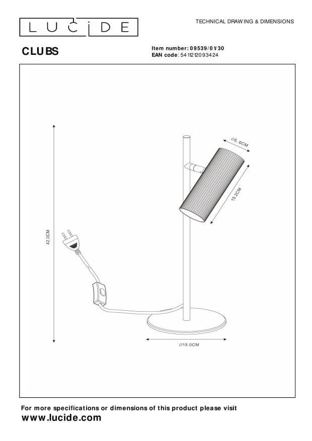 Lampe à poser Clubs noire