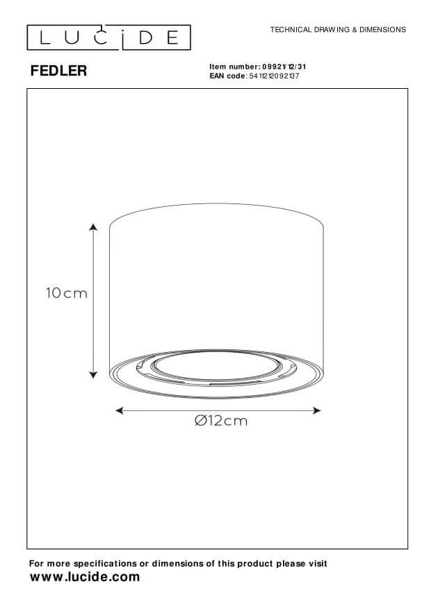 Plafonnier Fedler blanc (09921/12/31)