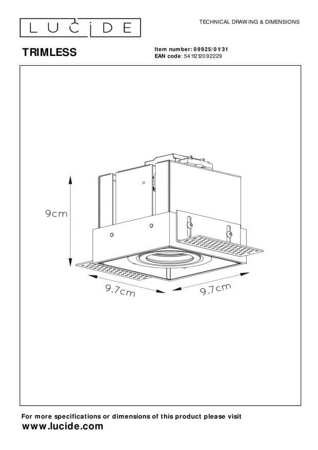 Spot encastrable Trimless blanc