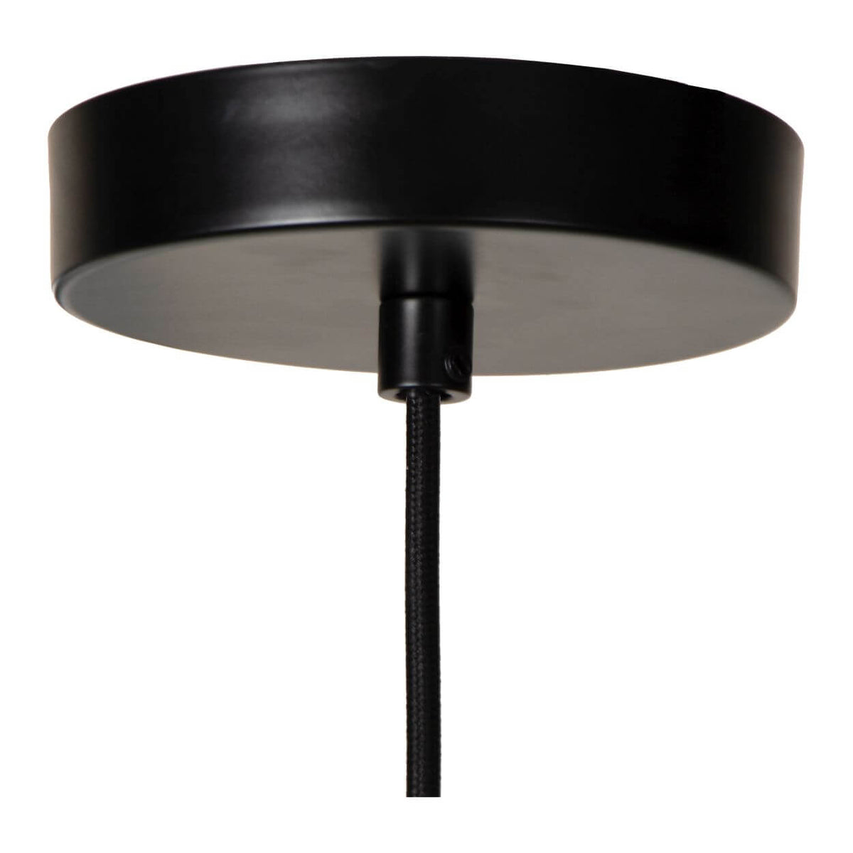 Suspension Yunkai bois clair et noire, rotin, Ø 50 cm