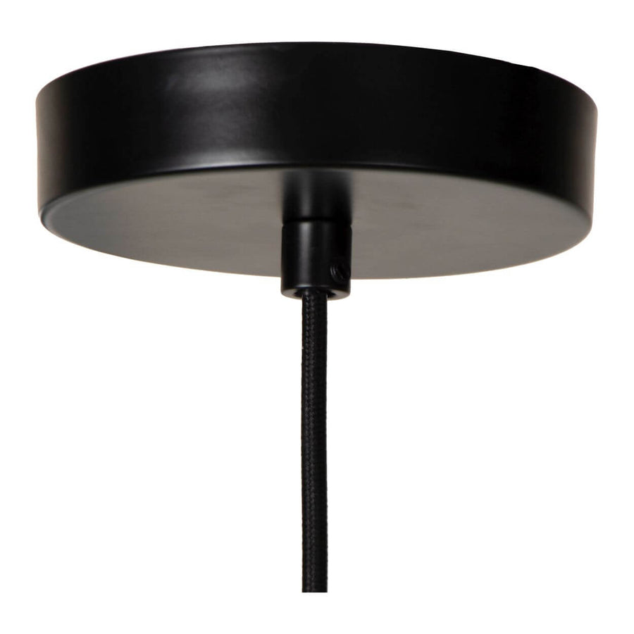 Suspension Yunkai bois clair et noire, rotin, Ø 70 cm