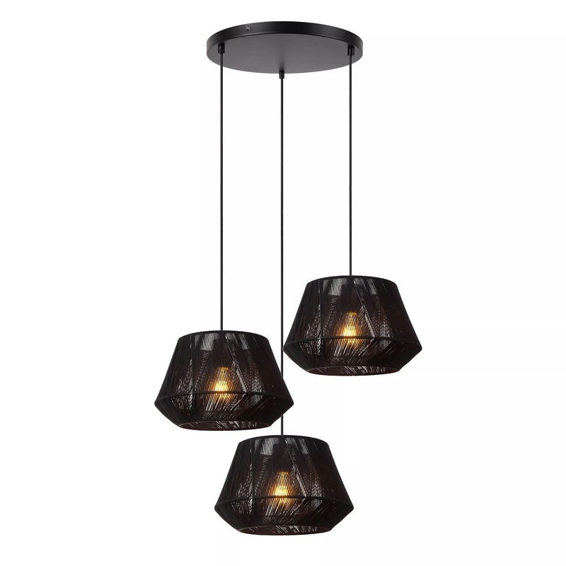 Suspension Jessica 3 lumières noire, coton