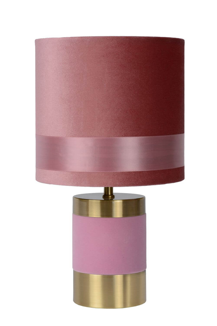 Lampe à poser Extravaganza Frizzle rose et dorée mat, coton