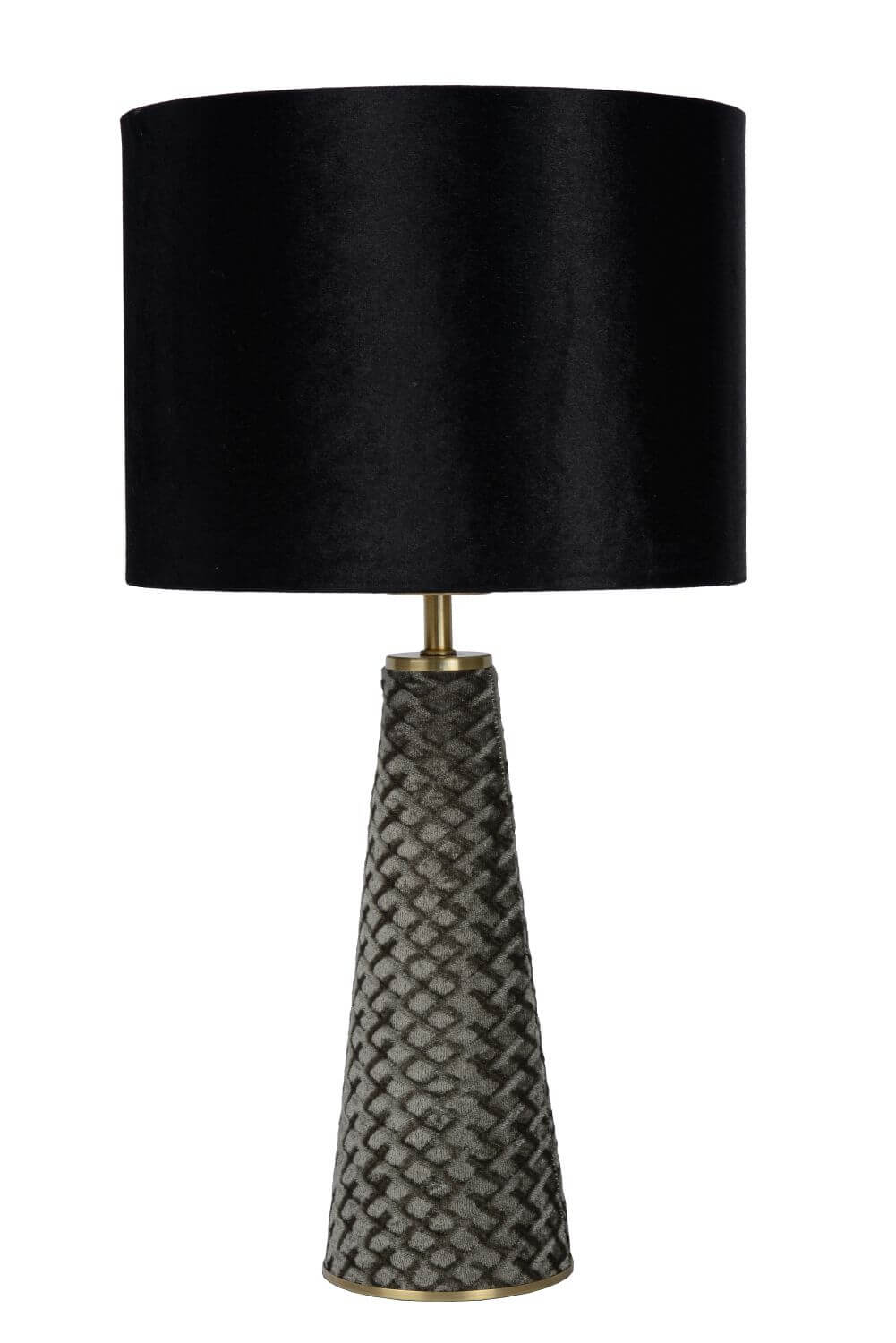 Lampe à poser Extravaganza Velvet noire et grise, coton
