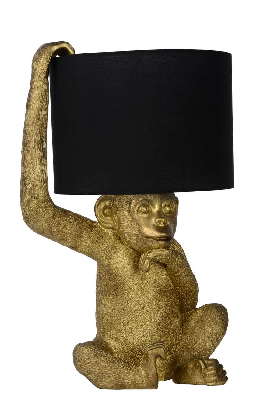 Lampe à poser Extravaganza Chimp noire et dorée, coton