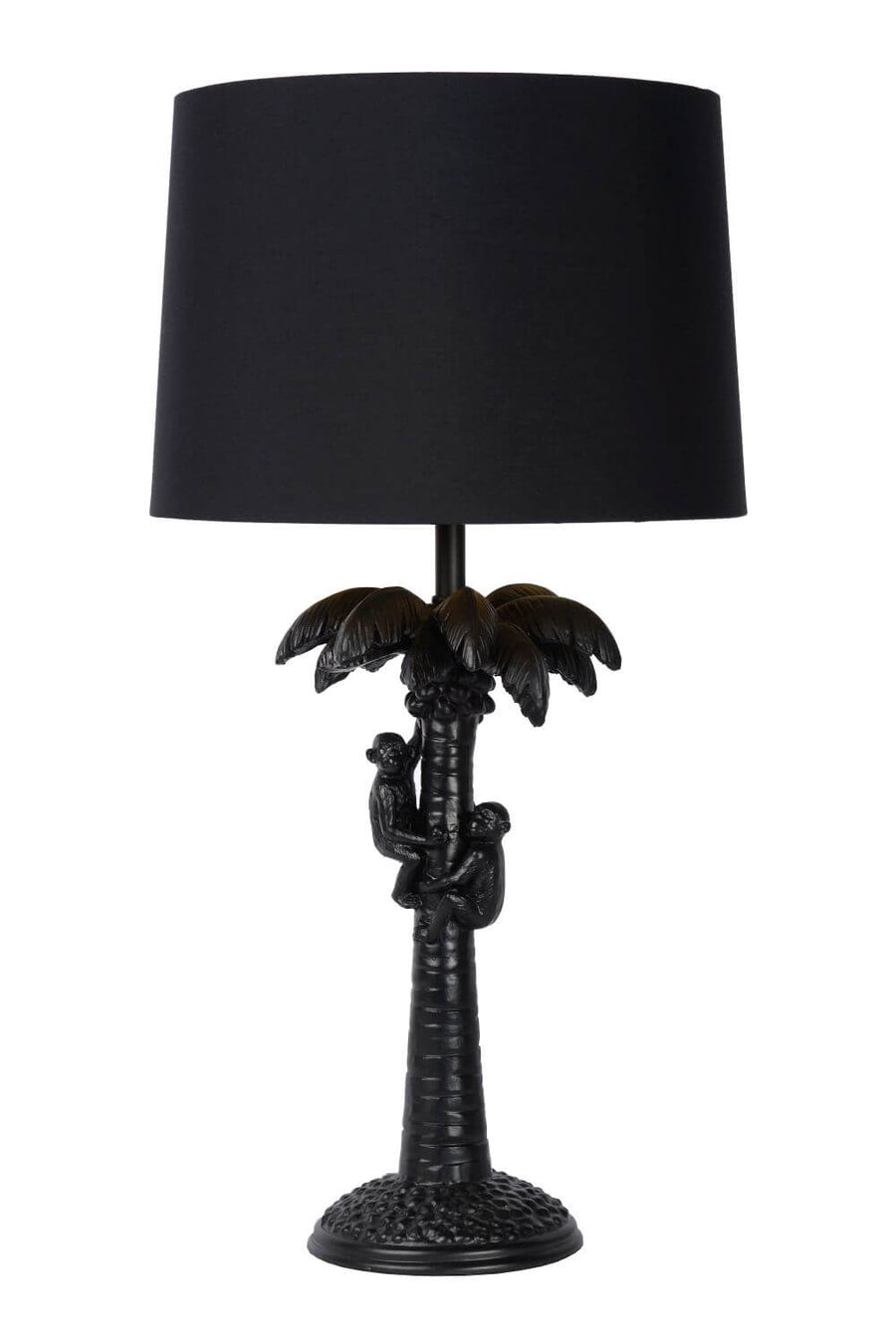 Même lampe vue de face, version entièrement noire mate sur fond blanc