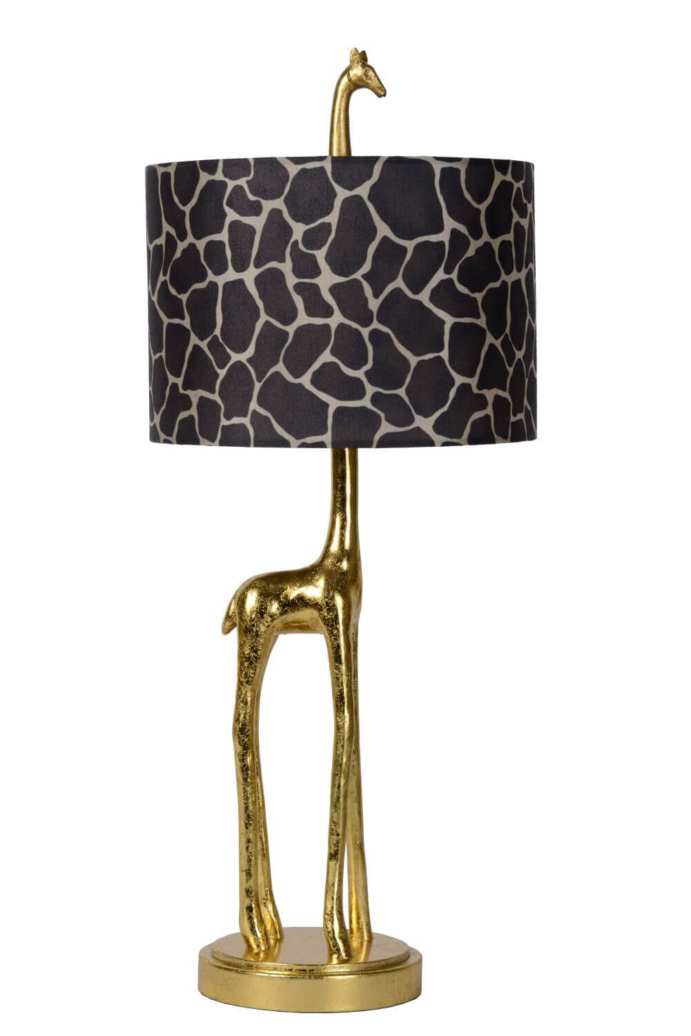Lampe à poser Extravaganza Miss Tall dorée mat et marron, coton