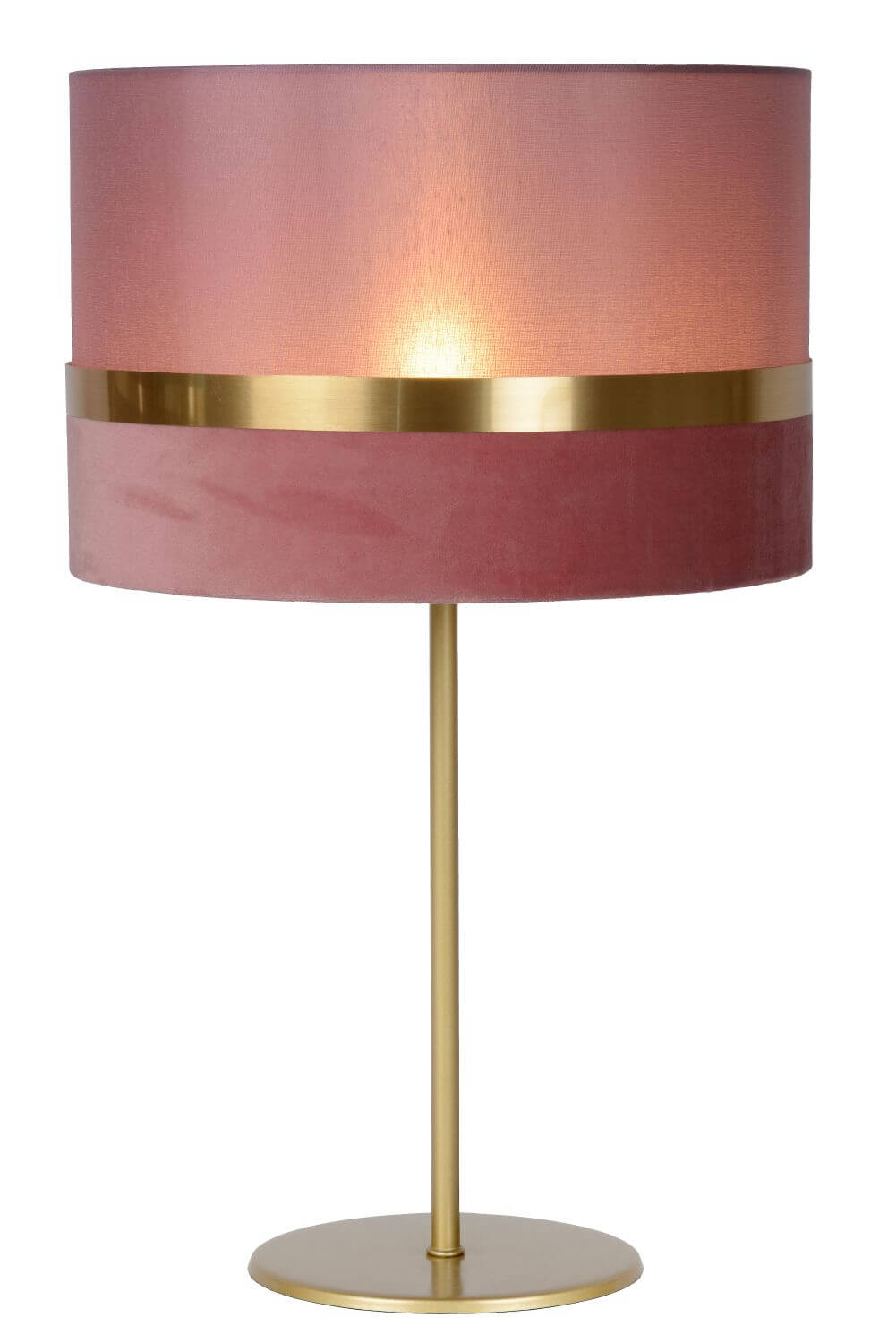 Lampe à poser Extravaganza Tusse rose et dorée, lin