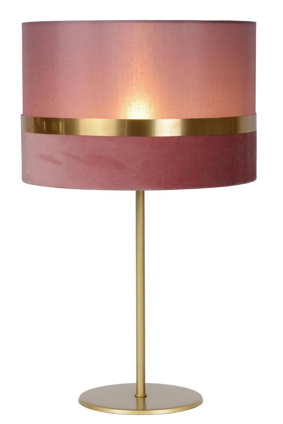 Lampe à poser Extravaganza Tusse rose et dorée, lin