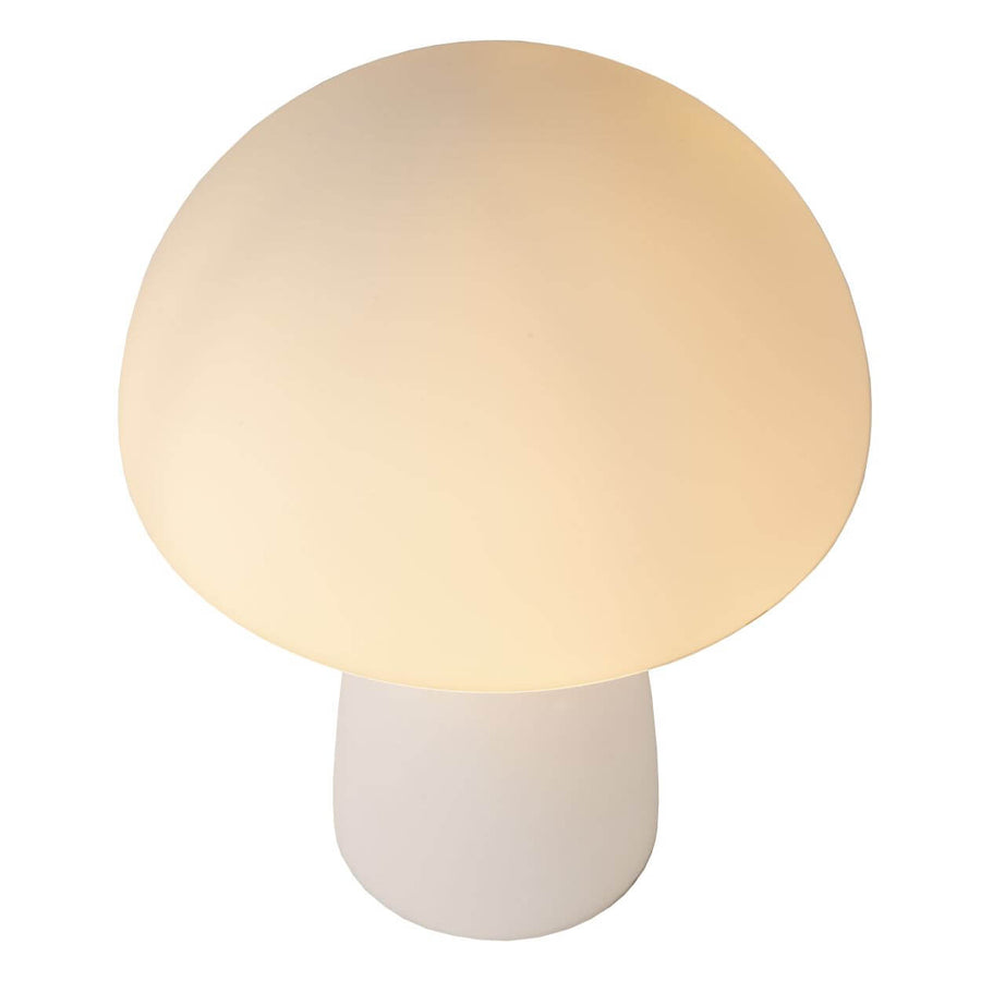 Lampe à poser Fungo opale, verre