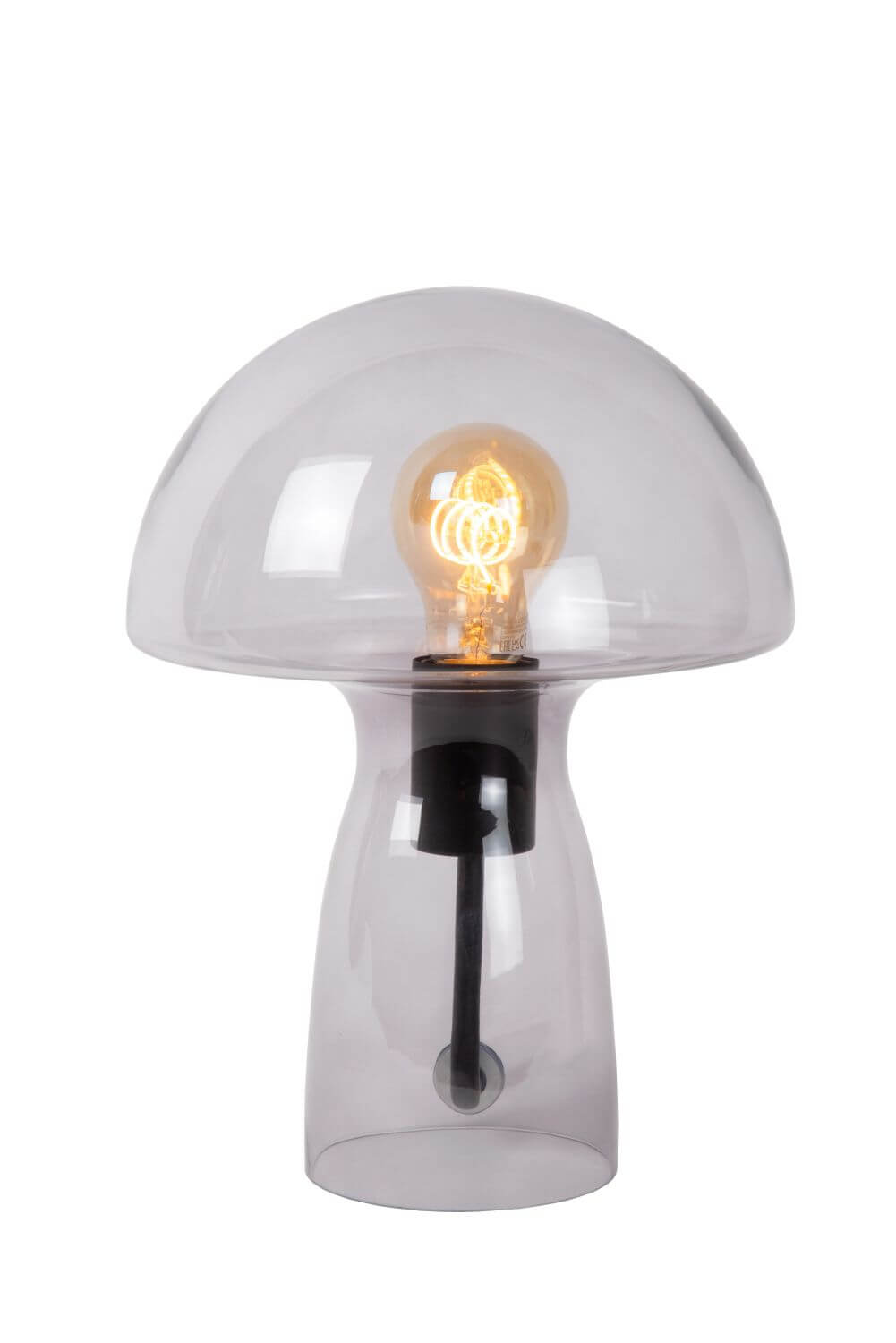 Lampe à poser Fungo fumée et grise, verre