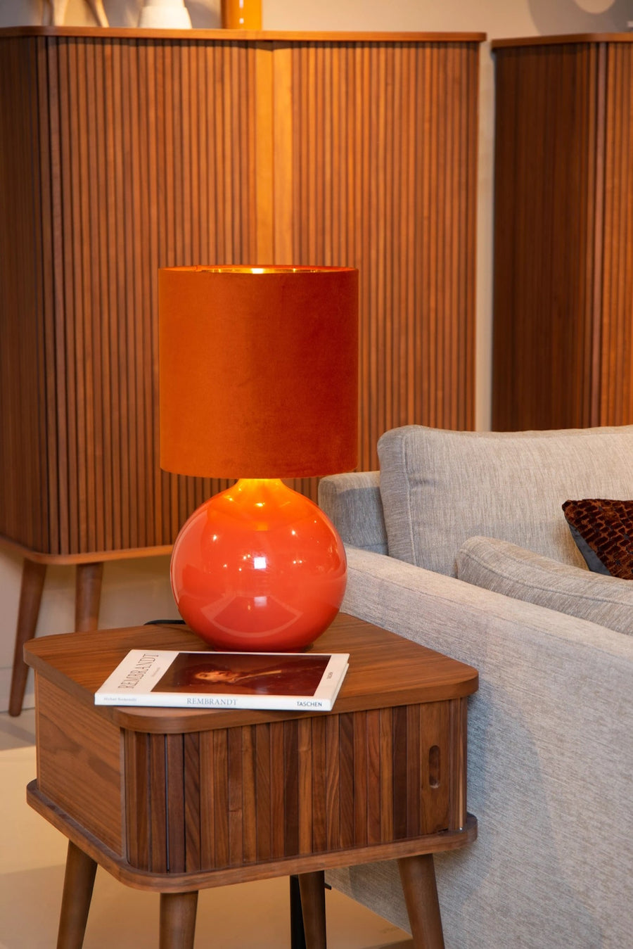 Lampe à poser Esterad orange, coton