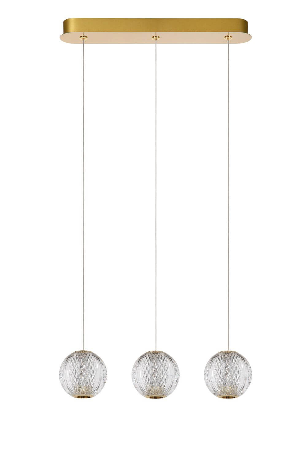 Suspension Cintra transparente et dorée mat, H 50 cm (13499/12/60)