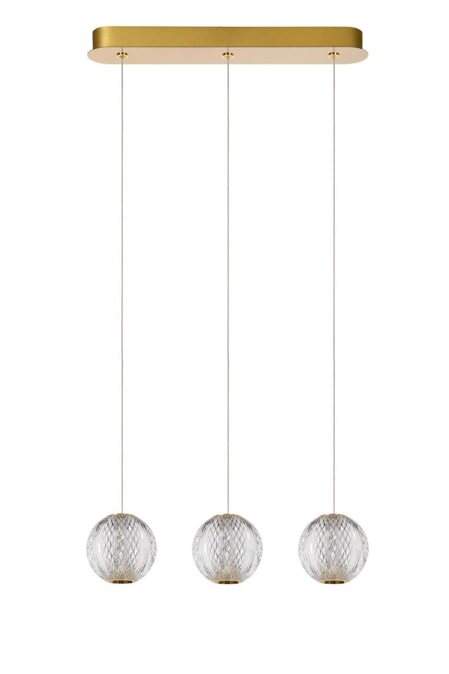 Suspension Cintra transparente et dorée mat, H 50 cm (13499/12/60)