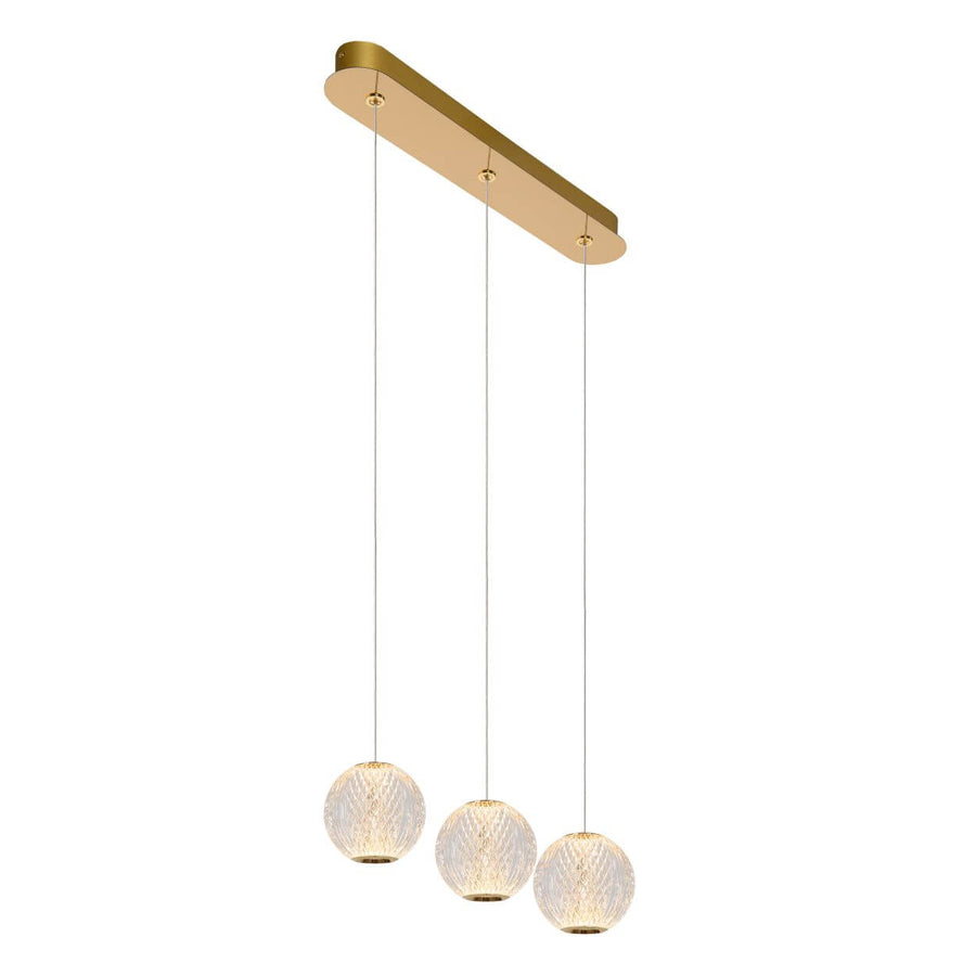 Suspension Cintra transparente et dorée mat, H 50 cm (13499/12/60)