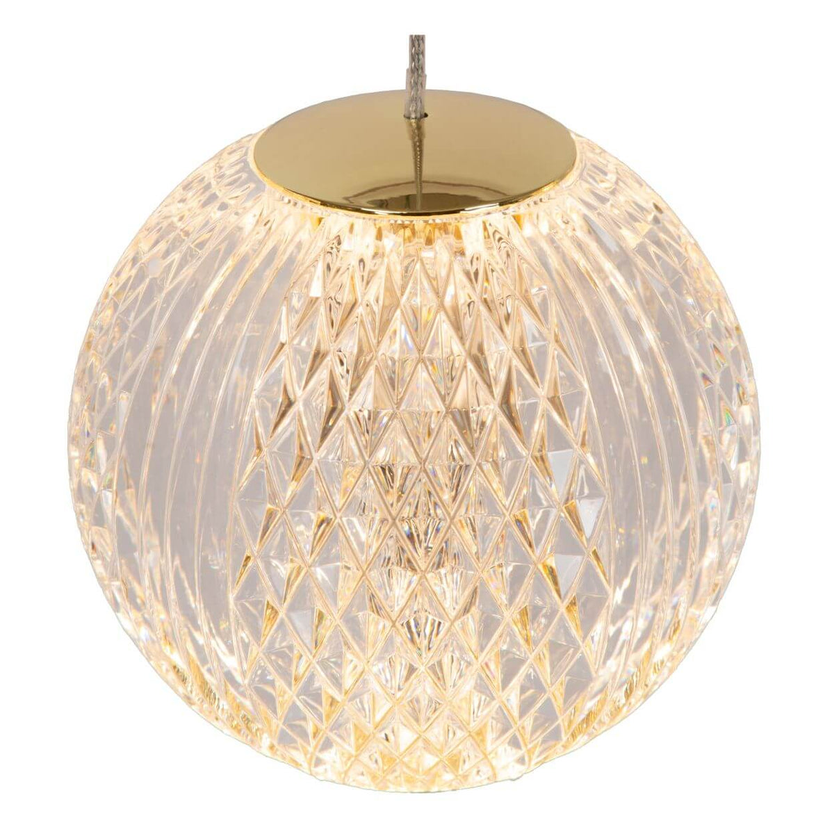 Suspension Cintra transparente et dorée mat, H 50 cm (13499/13/60)