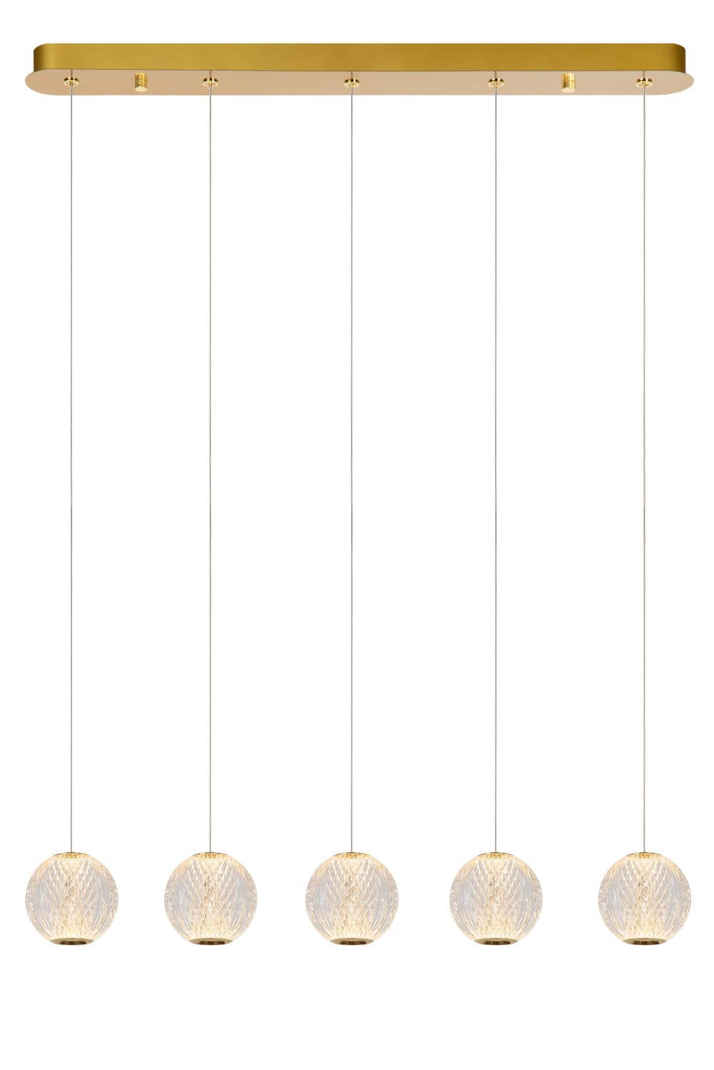 Suspension Cintra transparente et dorée mat, L 84 cm