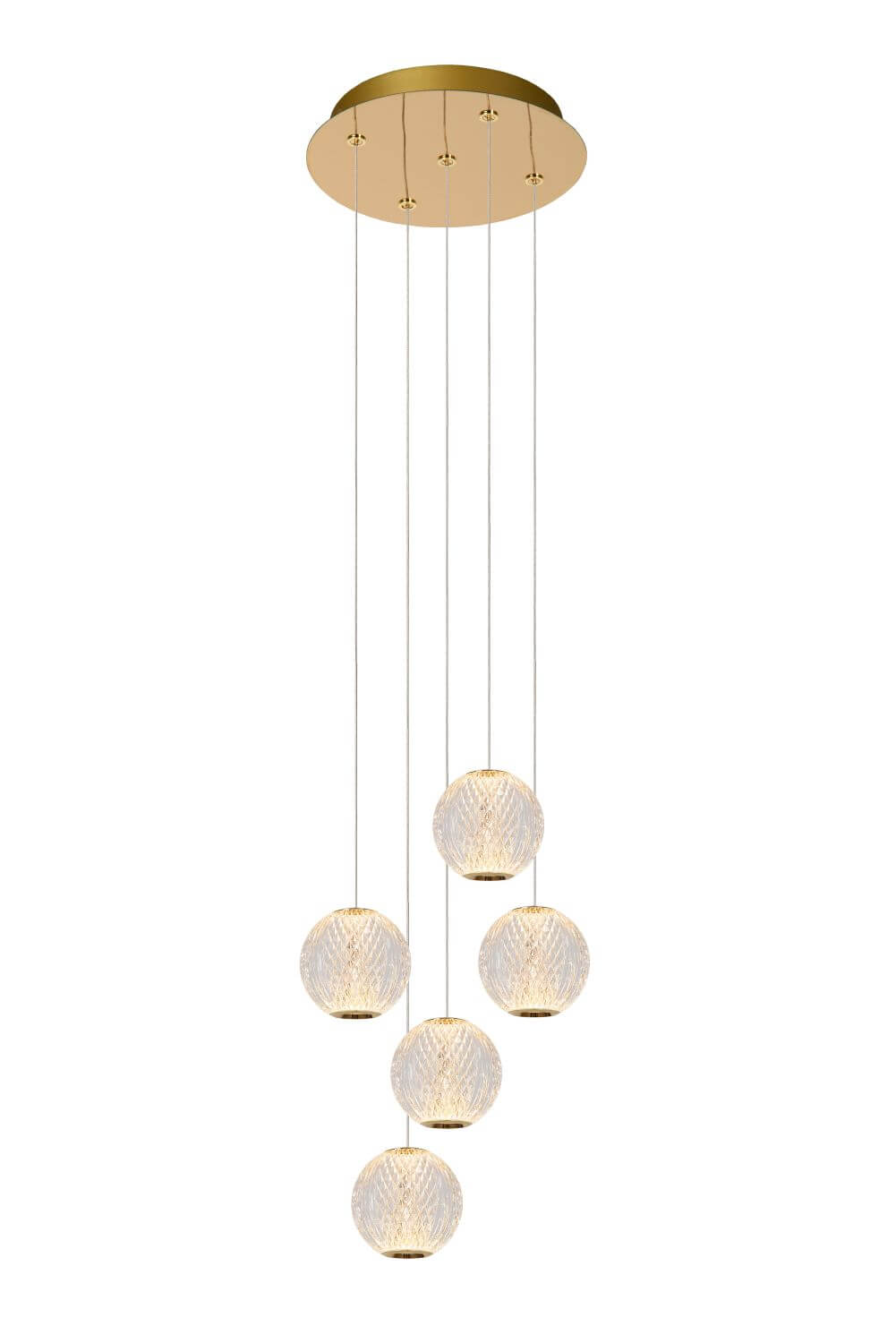 Suspension Cintra transparente et dorée mat, H 50 cm (13499/22/60)