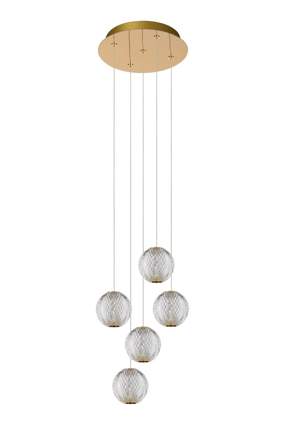 Suspension Cintra transparente et dorée mat, H 50 cm (13499/22/60)