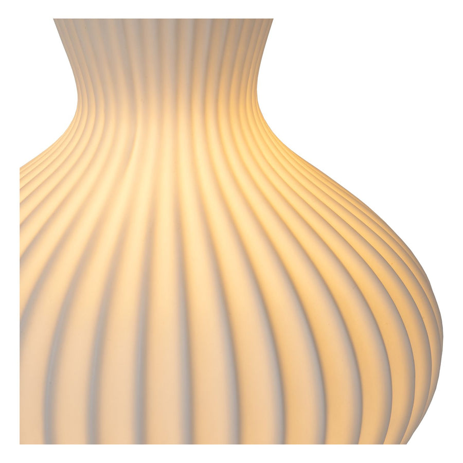 Lampe à poser Momoro blanche, porcelaine, H 29,4 cm