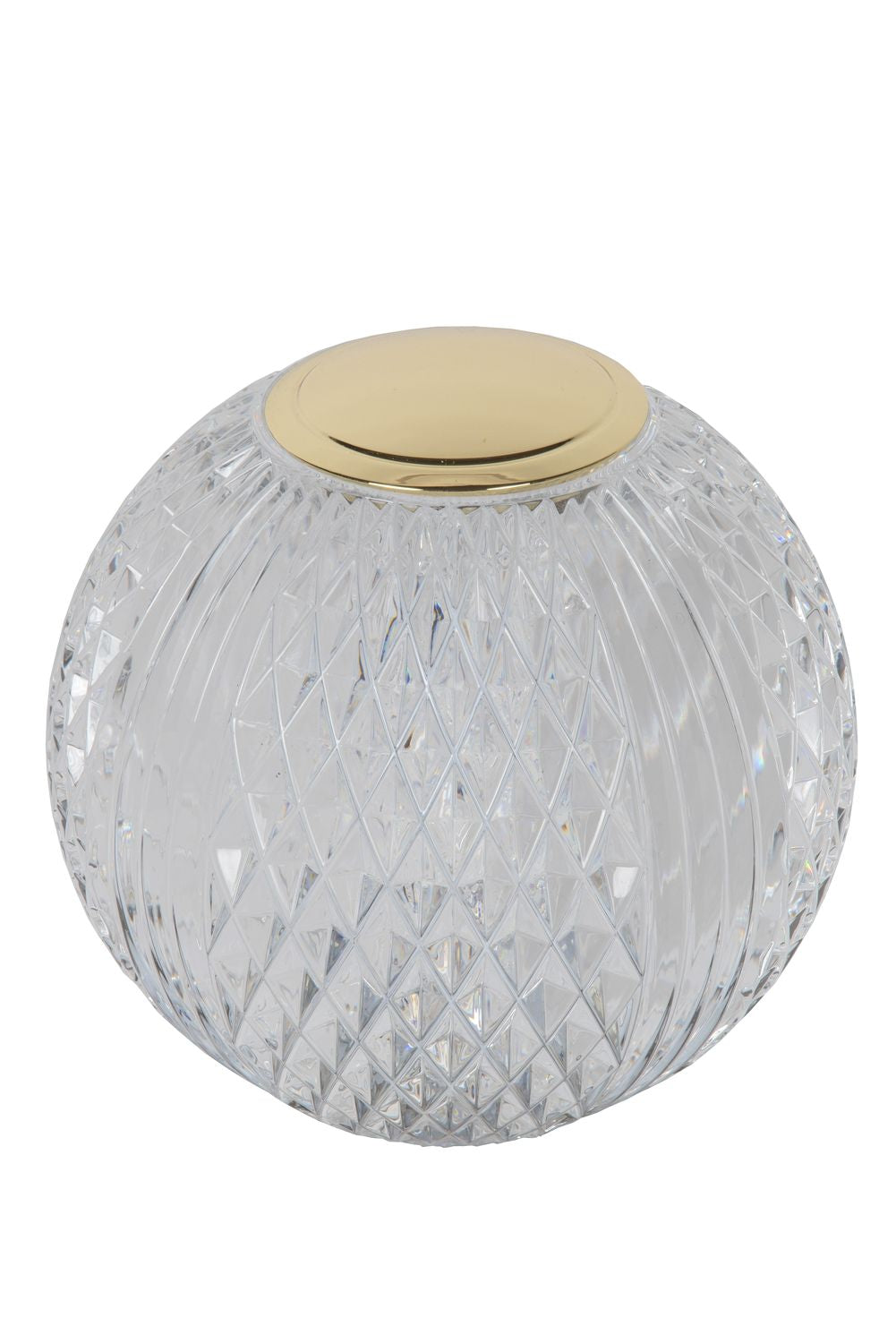 Lampe à poser Cintra transparente et dorée mat, Ø 9 cm