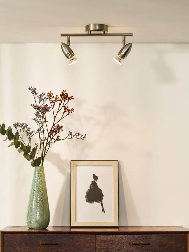 Plafonnier Caro 2 lumières chromé