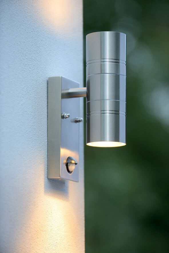 Applique extérieure Arne 2 lumières chromée, H 22,5 cm