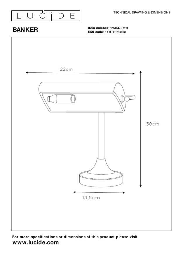 Schéma technique avec dimensions de la lampe et diamètre de la base.
