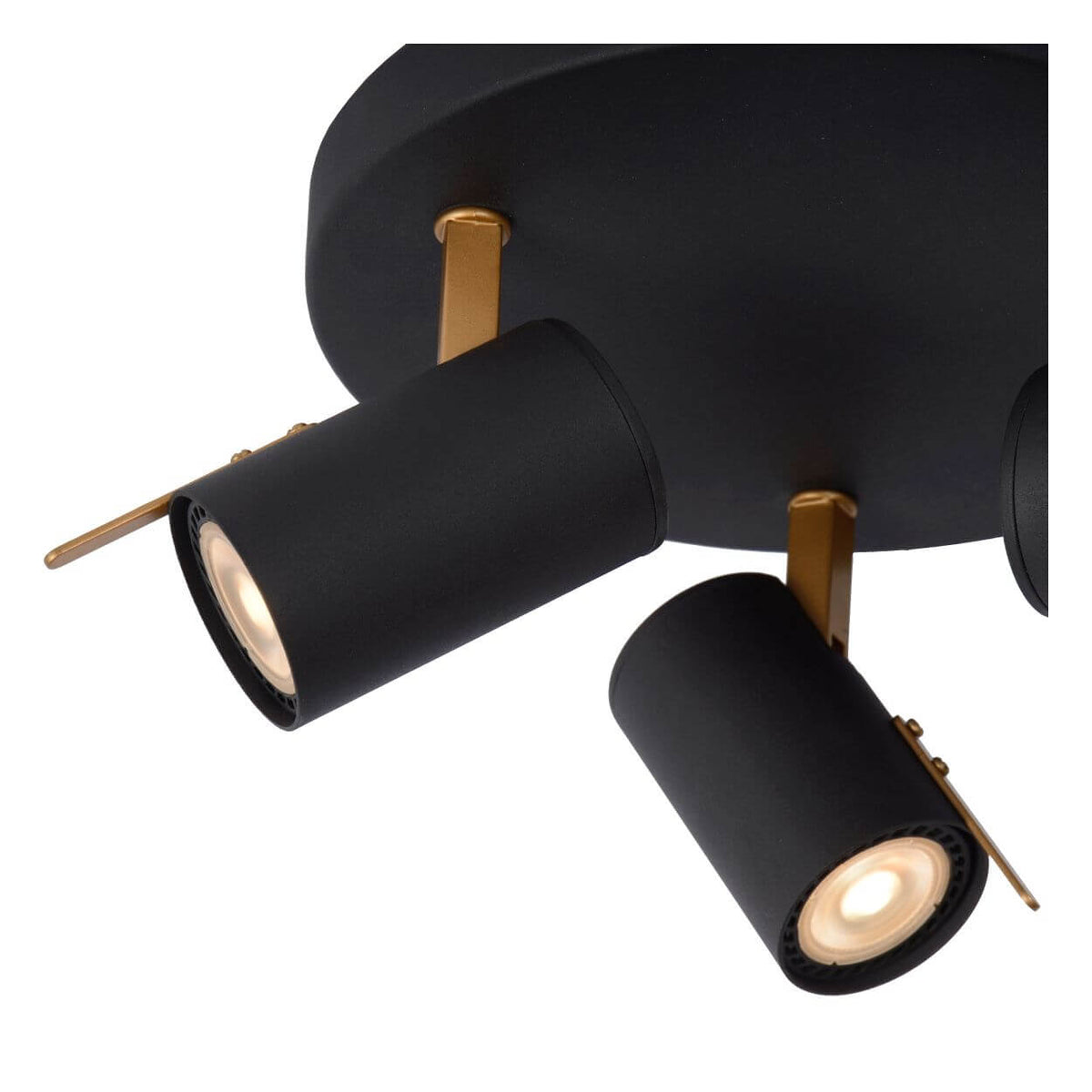 Plafonnier Grony 3 lumières noir et doré mat