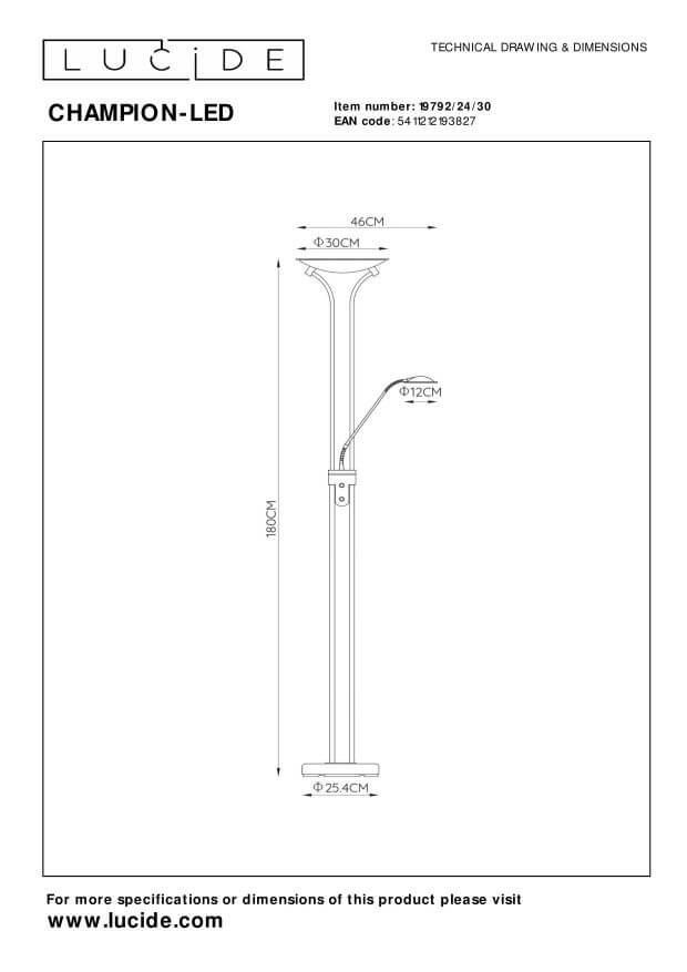 Lampadaire Champion noir