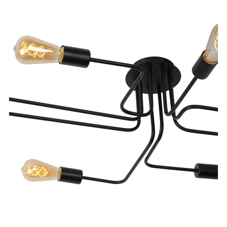 Plafonnier Lester 8 lumières noir