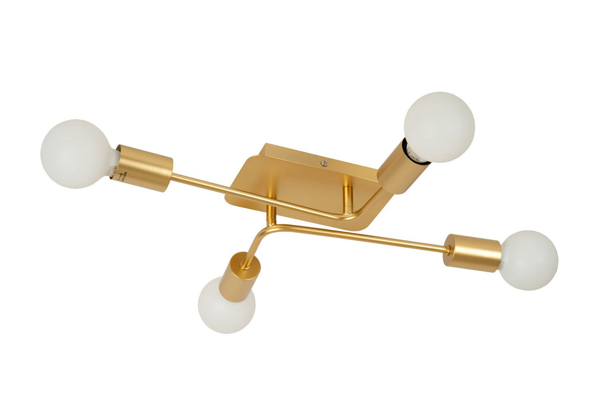 Plafonnier Lester 4 lumières doré mat