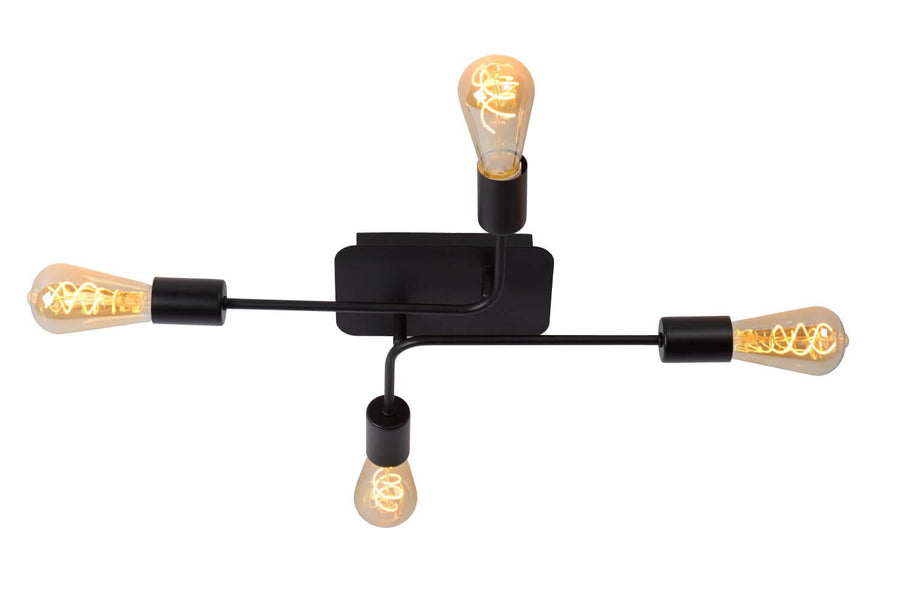 Plafonnier Lester 4 lumières noir