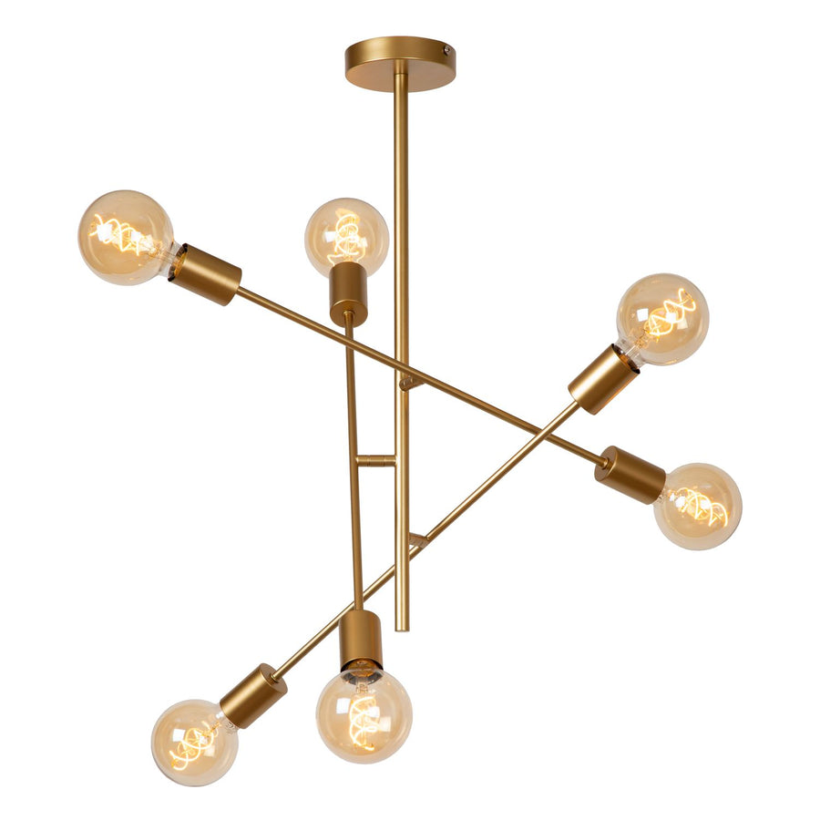 Plafonnier Lester 6 lumières doré mat