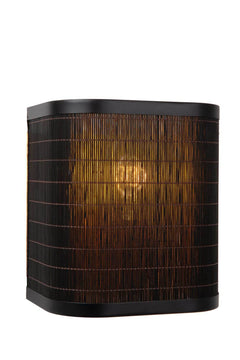 Applique murale Tagalog noire et bois clair, H 20 cm